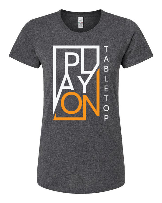 Classic Play On Ladies T-Shirt - Dark Heather Grey